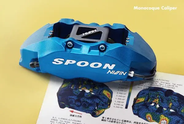 SPOONSPORTS MONOCOQUE CALIPER SET(パッド付) Spoons Sports 6Pot Monoblock Brake Caliper Kit Civic FK7 MT/CVT
