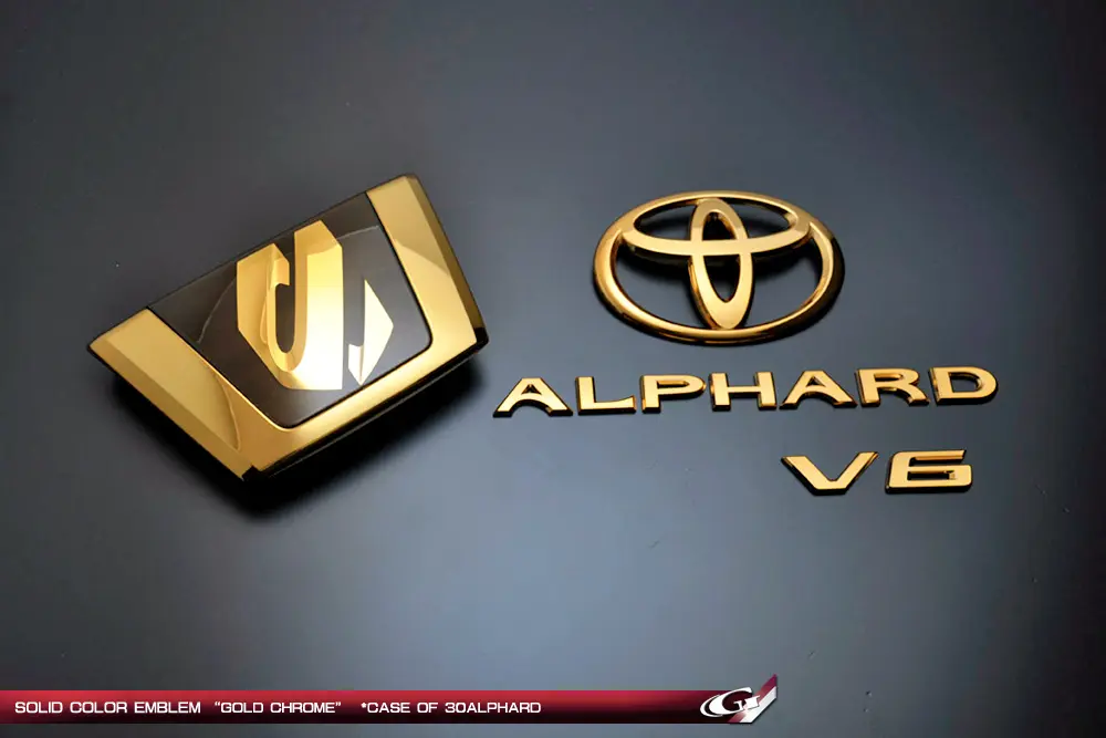 GRAZIO GOLD SOLIDCOLOR EMBLEM for Toyota Alphard