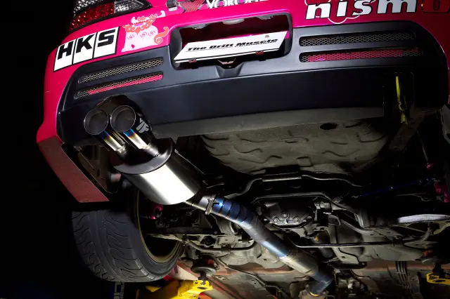 Yashio Factory Super Silent Titanium twin tail Muffler for S14/S15