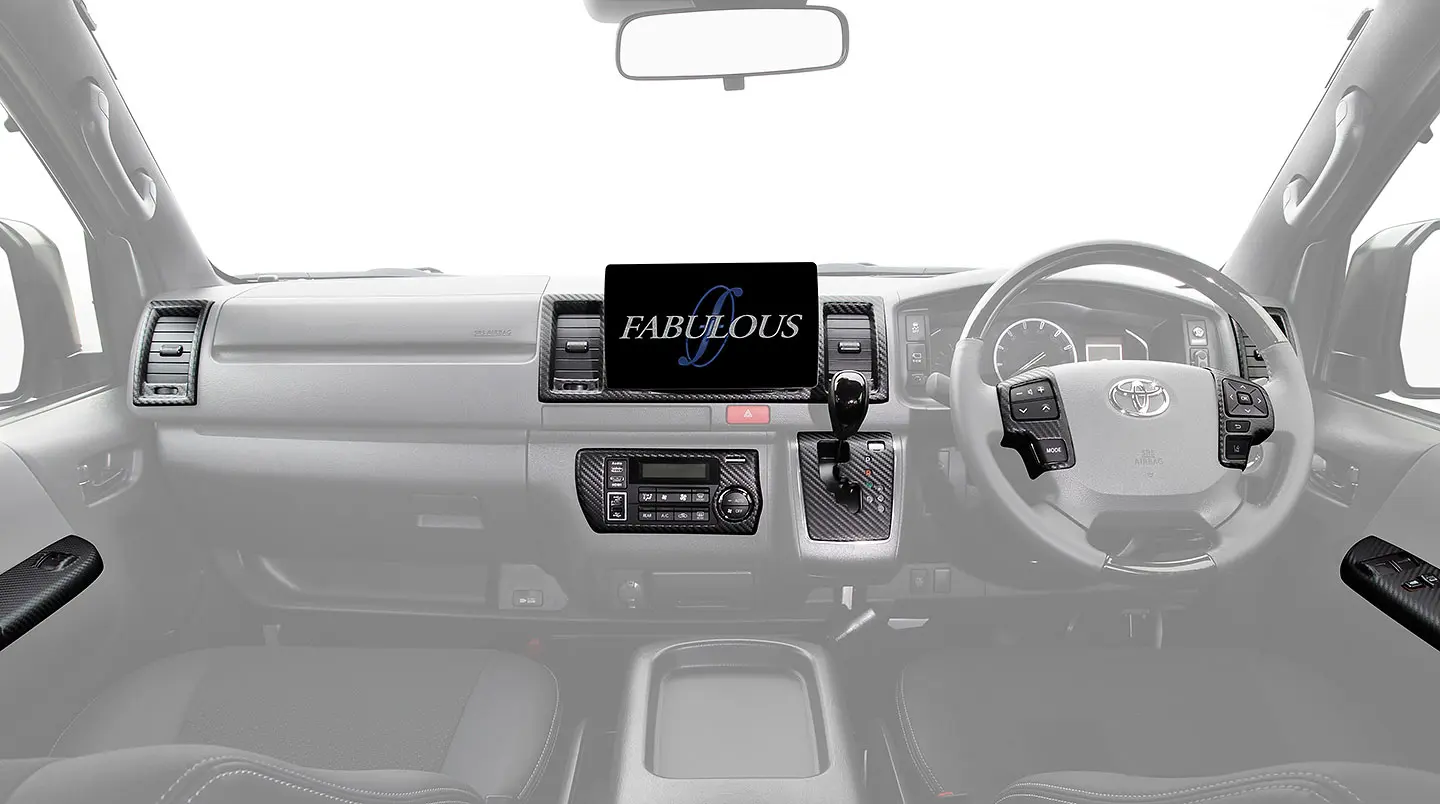 FABULOUS Dry Carbon 11Pcs Panel Set for Hiace 200 Series Wide Body