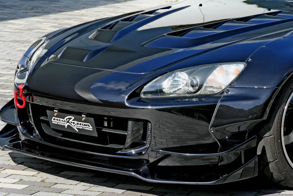 M&M Honda Plain Weave Carbon T1 Bonnet with Duct for Honda S2000