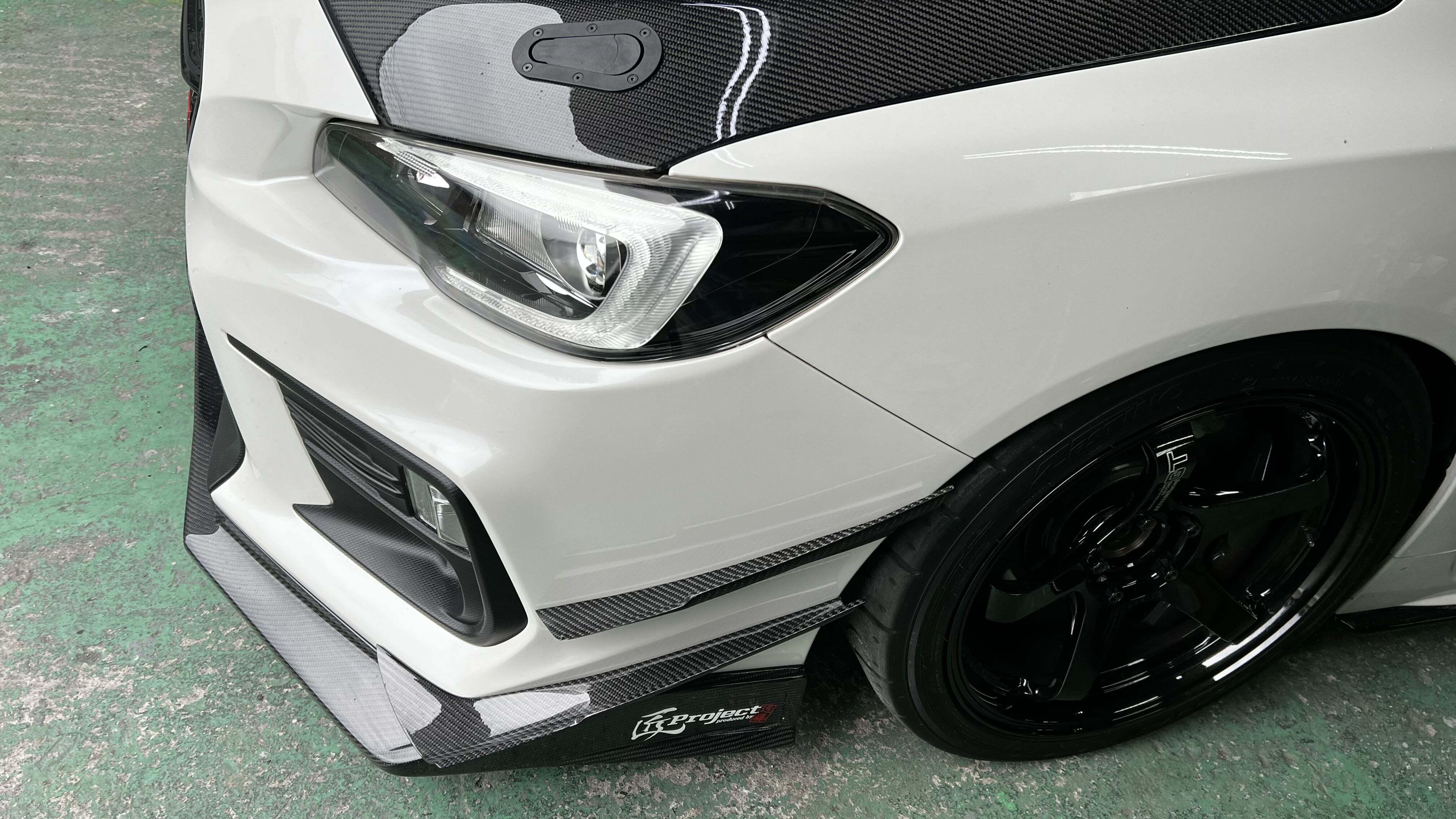 KONDO-ENGINEERING TAKUMI PROJECT CARBON TWIN CANARDS [MIYABI] UPPER & LOWER SET FOR WRX STI LATE MODEL